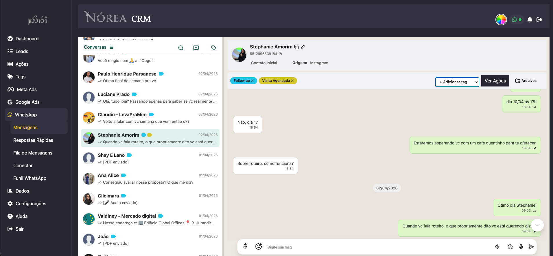 Tela do Nórea CRM 04